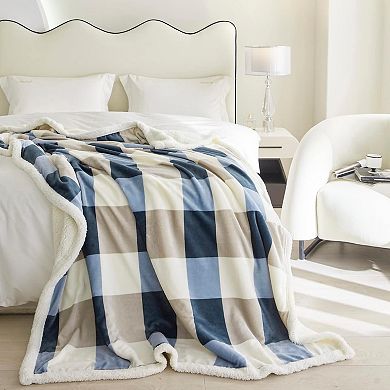 Great Ambitions Sherpa Fleece Throw Blanket for Couch, Fluffy Plush Warm Fuzzy Blanket