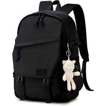AKSZRI 15.6" Laptop Backpack for Students - Anti-Theft, Medium Size for School & Travel, Black