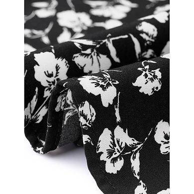 Women's Plus Size Summer Tops Floral Ruffle V Neck Double Short Sleeve Casual Blouse Top