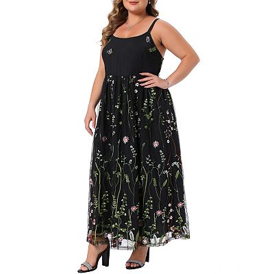 floral embroidered dress plus size Kiyonna Women's Elegance Evening Gown Ideal for formal wedding guest Women's Plus Size Wedding U