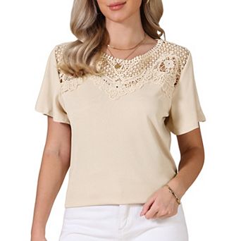 Summer Tops for Women Short Sleeve Shirts V Neck Dressy Casual Tunic Tops