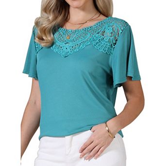 Summer Tops for Women Short Sleeve Shirts V Neck Dressy Casual Tunic Tops