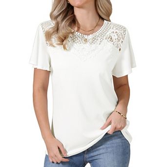 Summer Tops for Women Short Sleeve Shirts V Neck Dressy Casual Tunic Tops