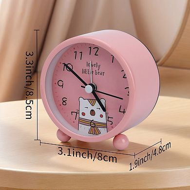 Cute Alarm Clock, Non-Tick Movement, with Spherical Base, Lovely Animal Patterns 3.1"x1.9"x3.3"