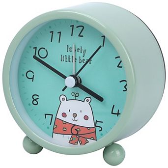Cute Alarm Clock, Non-Tick Movement, with Spherical Base, Lovely Animal Patterns 3.1"x1.9"x3.3"
