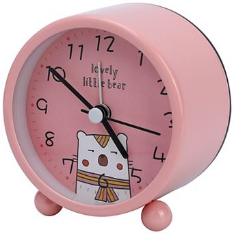 Cute Alarm Clock, Non-Tick Movement, with Spherical Base, Lovely Animal Patterns 3.1"x1.9"x3.3"