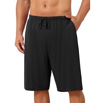 Sleepwear Bottom for Men's Comfortable Solid Color Lounge Drawstring Pajama Shorts