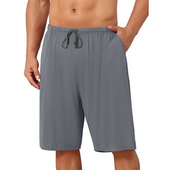 Sleepwear Bottom for Men's Comfortable Solid Color Lounge Drawstring Pajama Shorts