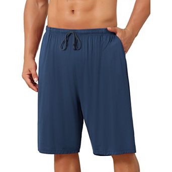 Sleepwear Bottom for Men's Comfortable Solid Color Lounge Drawstring Pajama Shorts