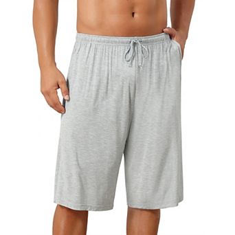 Sleepwear Bottom for Men's Comfortable Solid Color Lounge Drawstring Pajama Shorts