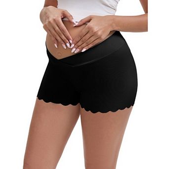 Women's Ice Silk Anti-Chafing Maternity Knickers High Rise Tummy Support Lightweight NoTrace Panties