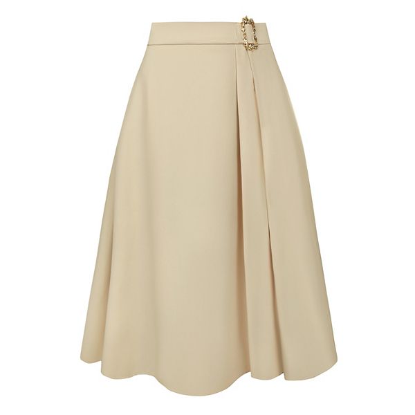 Women's A-Line Skirt High Waist Pleated Front Business Casual Work