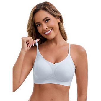 Women's V-Neck Wireless Bras Lift Up Adjustable Spaghetti Straps Soft Lightweight Seamless Bralette