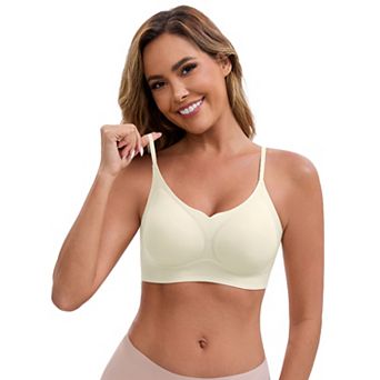 Women's V-Neck Wireless Bras Lift Up Adjustable Spaghetti Straps Soft Lightweight Seamless Bralette