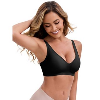 Women's Deep V-Neck Wireless Everyday Bras Adjustable Spaghetti Straps Push-Up Seamless Lingerie
