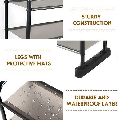 10-Tier Freestanding Shoe Rack with Durable Metal Frame