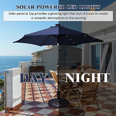 10 Foot Outdoor Patio Umbrella with Bright Solar LED Lights