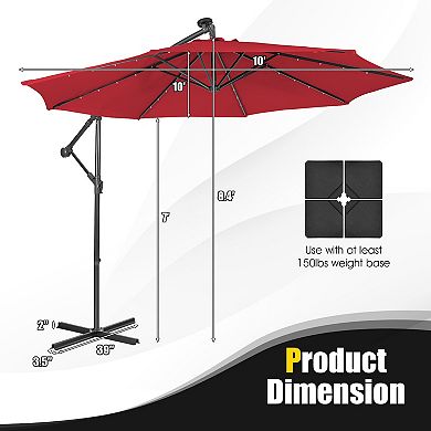 10 Feet Patio Cantilever Umbrella with Tilting System