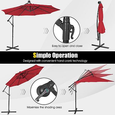 10 Feet Patio Cantilever Umbrella with Tilting System