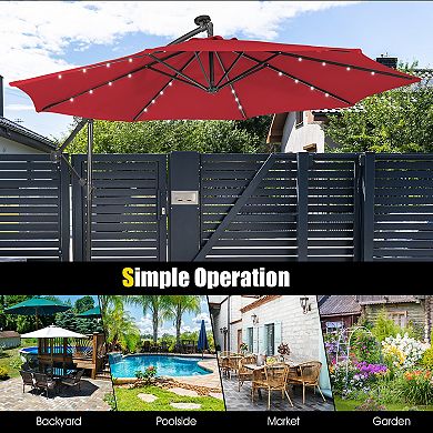 10 Feet Patio Cantilever Umbrella with Tilting System