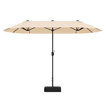 13 Foot Double Sided Patio Umbrella with Crank Handle