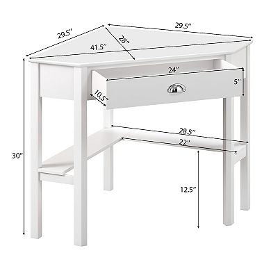 Corner Wooden Piece Laptop Computer Desk