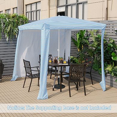 6.6 x 6.6 Foot Foldable Beach Canopy Tent with Carry Bag