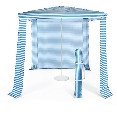 6.6 x 6.6 Foot Foldable Beach Canopy Tent with Carry Bag