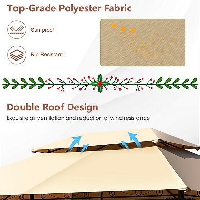 Patio Gazebo Canopy Tent With Removable Mesh Sidewalls 10 x 13 Ft