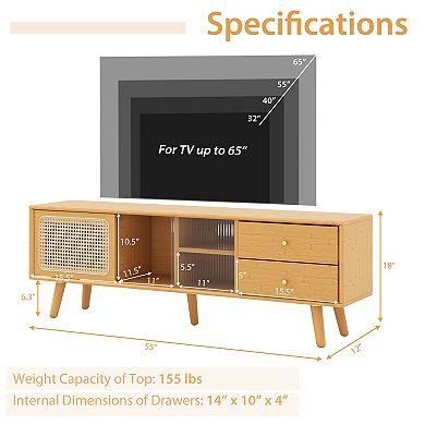 Bamboo TV Stand for TVs up to 65 Inch