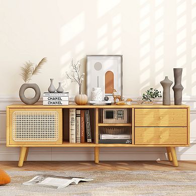 Bamboo TV Stand for TVs up to 65 Inch