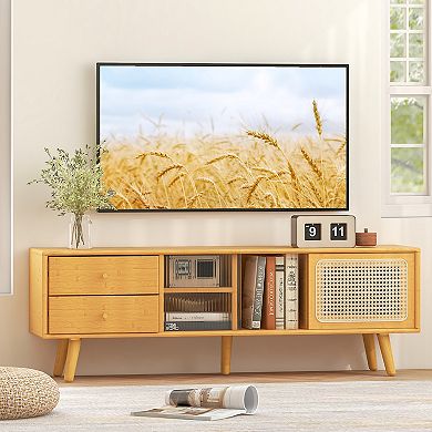 Bamboo TV Stand for TVs up to 65 Inch
