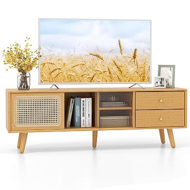 Bamboo TV Stand for TVs up to 65 Inch