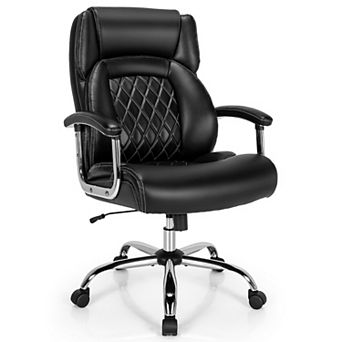 Big and Tall Adjustable Office Chair with Sturdy Metal Base-Black