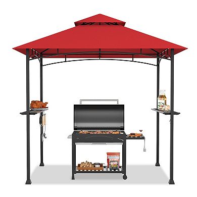 Outdoor Grill Gazebo 8 x 5 Ft Double Tier BBQ Canopy Shelter