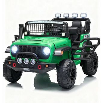 24V 2-Seater Kids Electric Ride On Car with Remote, Dual 200W Motors, 20" Seat, LED Lights, Music