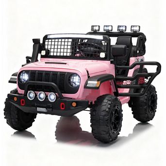 24V 2-Seater Kids Electric Ride On Car with Remote, Dual 200W Motors, 20" Seat, LED Lights, Music