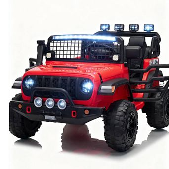 24V 2-Seater Kids Electric Ride On Car with Remote, Dual 200W Motors, 20" Seat, LED Lights, Music