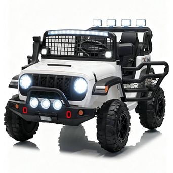 24V 2-Seater Kids Electric Ride On Car with Remote, Dual 200W Motors, 20" Seat, LED Lights, Music