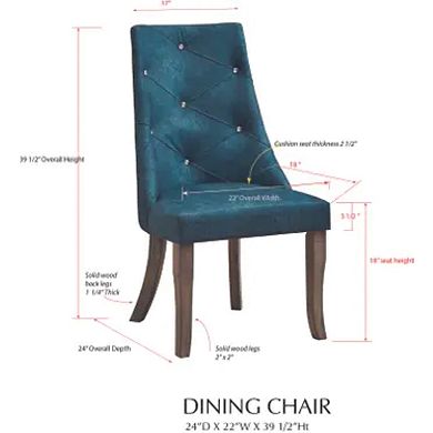 Set Of 2 Faux Leather Tufted Parson Dining Chairs