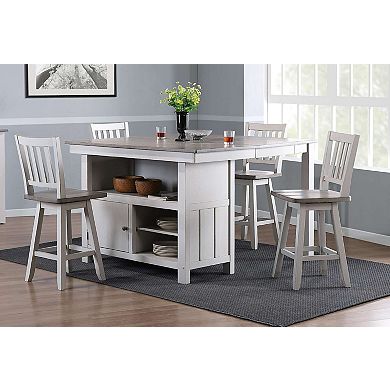 Kings Brand Furniture Set of 2 Swivel Stools and Solid wood Seat