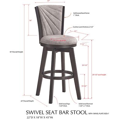 Kings Brand Furniture Set of 2 Swivel Stools and Solid wood Seat