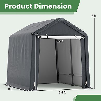 8 x 6.5 Foot Portable Motorcycle Storage Shelter