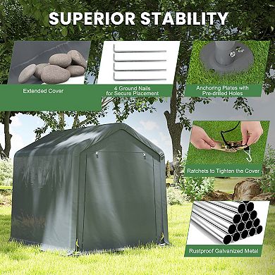 8 x 6.5 Foot Portable Motorcycle Storage Shelter