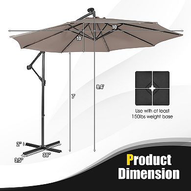 10 Feet Patio Cantilever Umbrella with Tilting System
