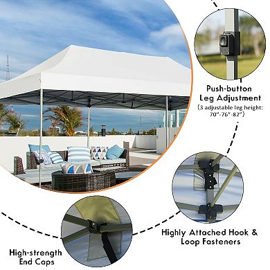 10 x 20 Foot Heavy Duty Folding Sun Shelter with Carry Bag