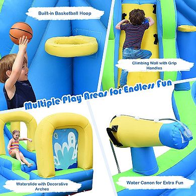 Multifunctional Inflatable Water Bounce House with 735W Blower