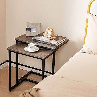 3 Piece Multifunctional End Table Set for Living Room