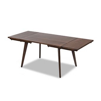 GOMYHOME 78.5" Solid Oak Extendable Dining Table, Mid-Century Wood Kitchen Table