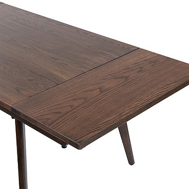 GOMYHOME 78.5" Solid Oak Extendable Dining Table, Mid-Century Wood Kitchen Table